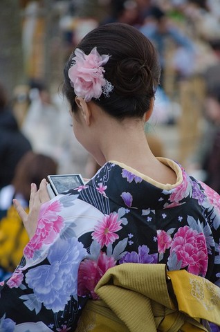紺色の着物